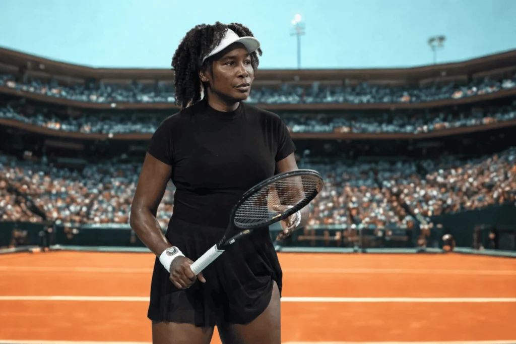 Venus Williams’ Return to US Open 2025 Ignites Queens Crowd 2 Venus Williams smiling on the US Open court at age 45 during her comeback.