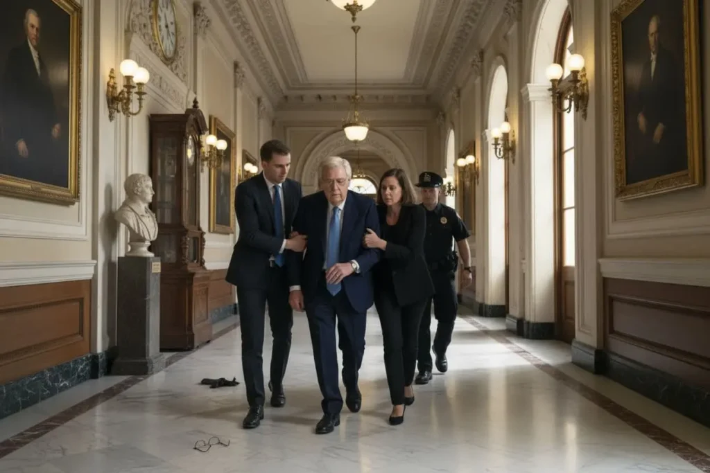 McConnell falls in Capitol hallway while answering question about ICE